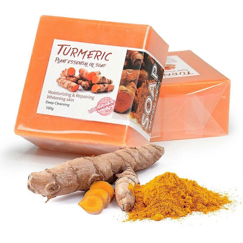 2pcs Turmeric Whitening Soap Brightening Skin Lighten Dark Spot Hand Soap Acne Scar Removal Cleaning Skin Travel Soap Skin Care