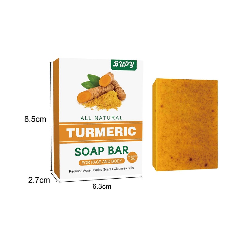 Turmeric Cleansing Soap Gentle Cleansing Products Moisturizing Portable Body Skin Delicate Spot Soap BUPY Turmeric Cleansing Soap