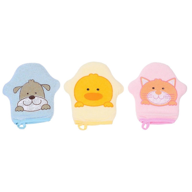 3pcs Cartoon Bathing Gloves Children Shower Gloves Foaming Gloves for Baby