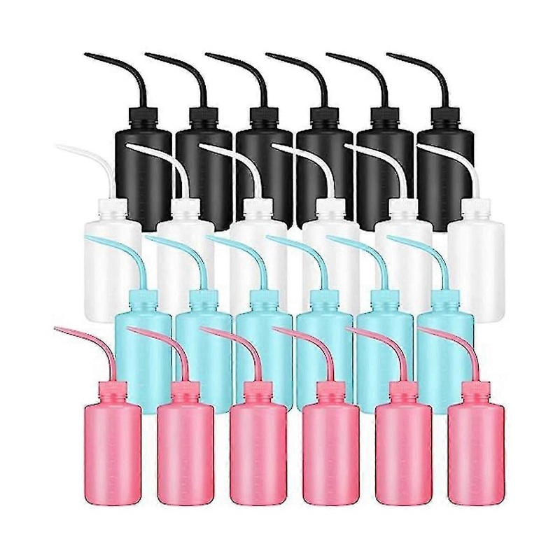 24 Pcs Tattoo Squeeze Bottle, 250 Ml/ 8.5 Oz Lab Wash Bottle Colorful Plastic Safety Water Squirt Bottle
