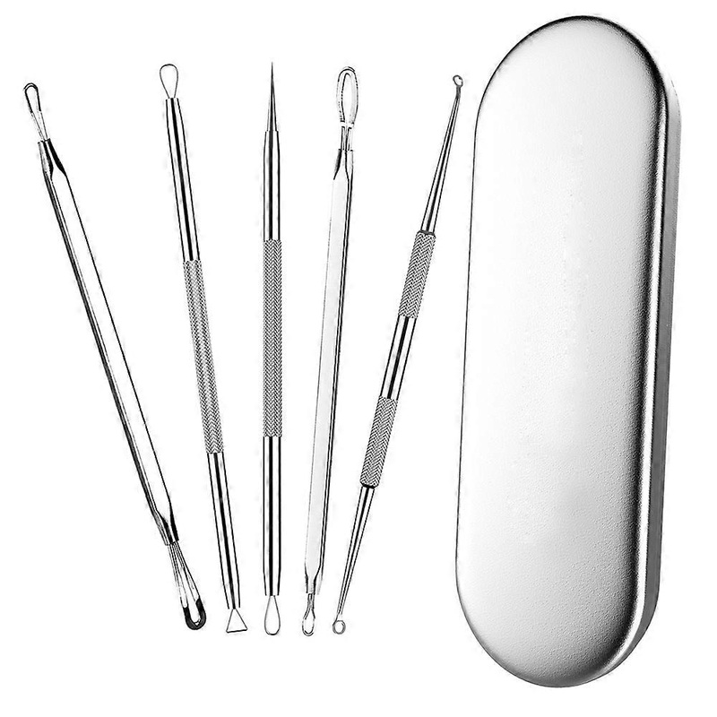 E2T 5Pcs Set Blackhead Remover Pimple Popper Tool Kit Professional n6y Stainless Steel Pimples Comed