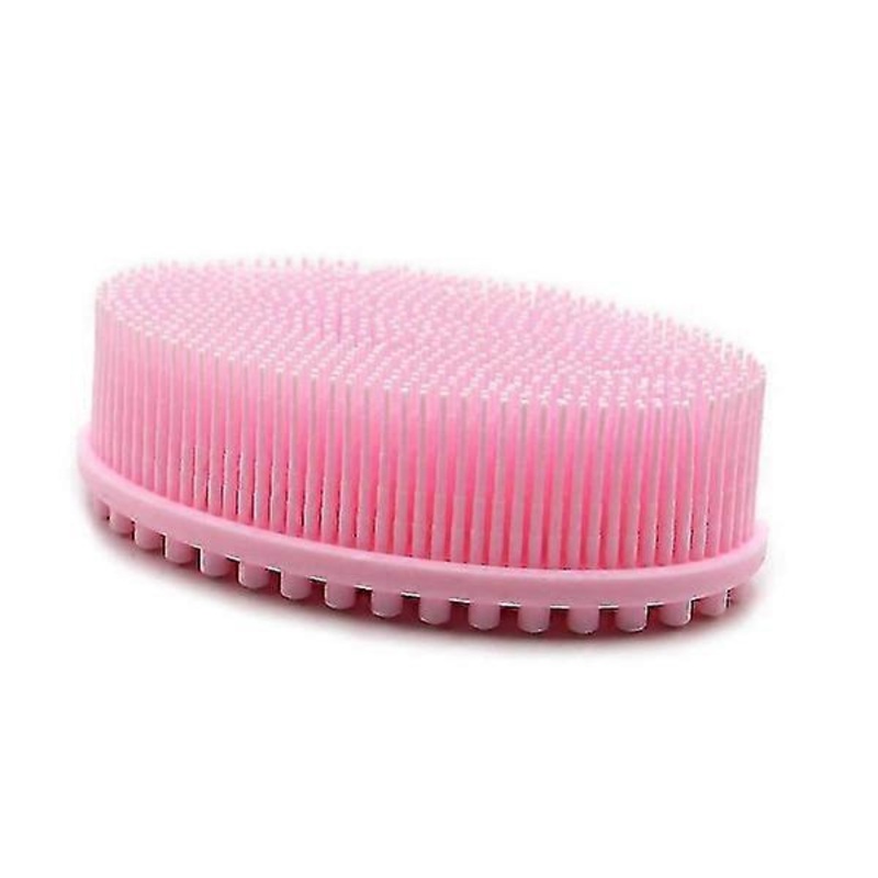1 pc silicone peeling body scrub shower bath body brush easy to clean lathers well eco-friendly pink