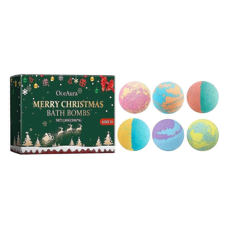 Christmas Bath Bombs for Kids with Surprise Toys Inside, 6 Pack Organic Bath Bombs Gift Set, Moisturizing Bubble Bath Fizzies, Christmas Gifts for Kid