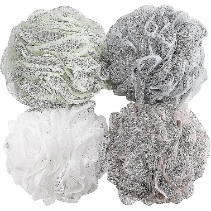 2024 Dww-soft Bath Easy Foaming Bath Balls Monochrome Cute Bath Balls Soft Anti-scattering Bath Flowers Bath Sponge Shower Loofah (60g/pc) Mesh Cushio