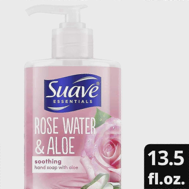 Suave Essentials Soothing Liquid Hand Soap Rose Water & Aloe, 13.5 Oz