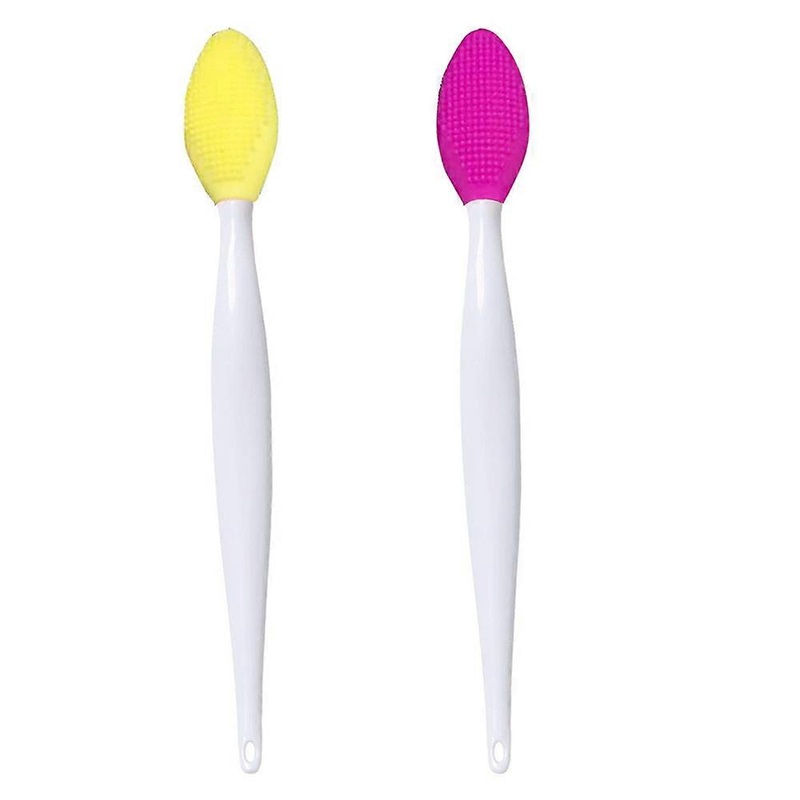 2 Pcs Lip Brush Tool Lip Scrub Brush Double-Sided Silicone Exfoliating Lip Brush