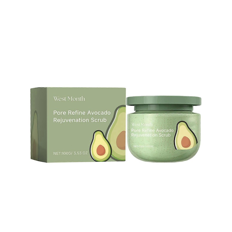 West Month Avocado Ice Cream Scrub, Moisturizing, Hydrating, Cleansing And Exfoliating Body Scrub