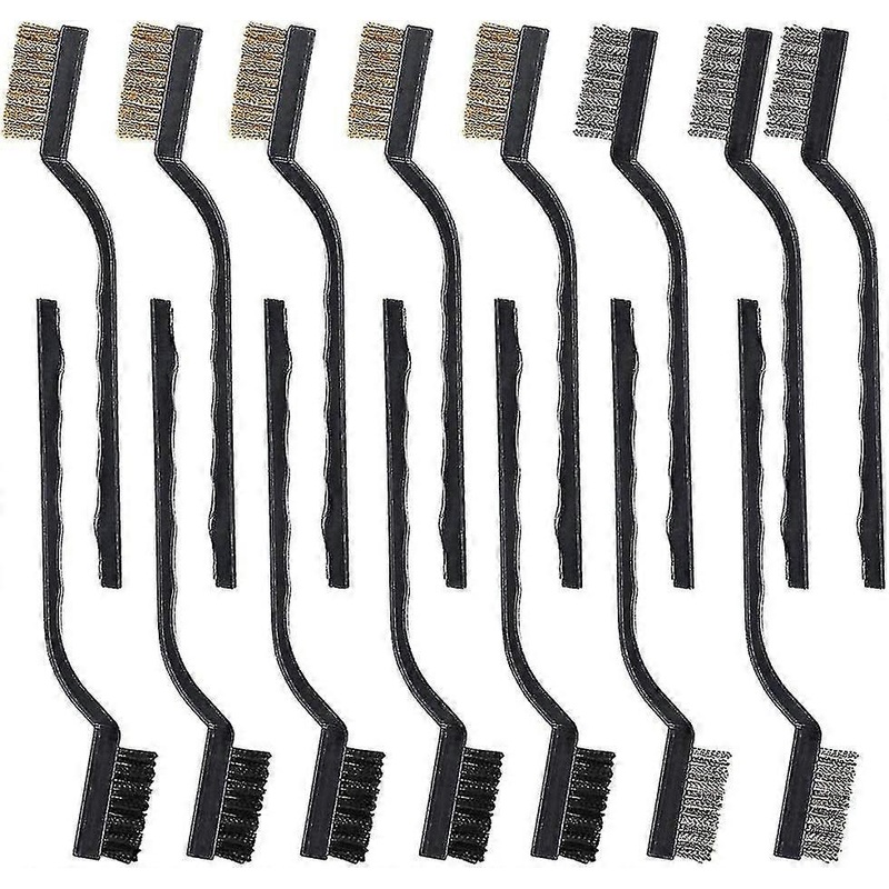 15 Pcs Brush Set With Curved Handle For Cleaning