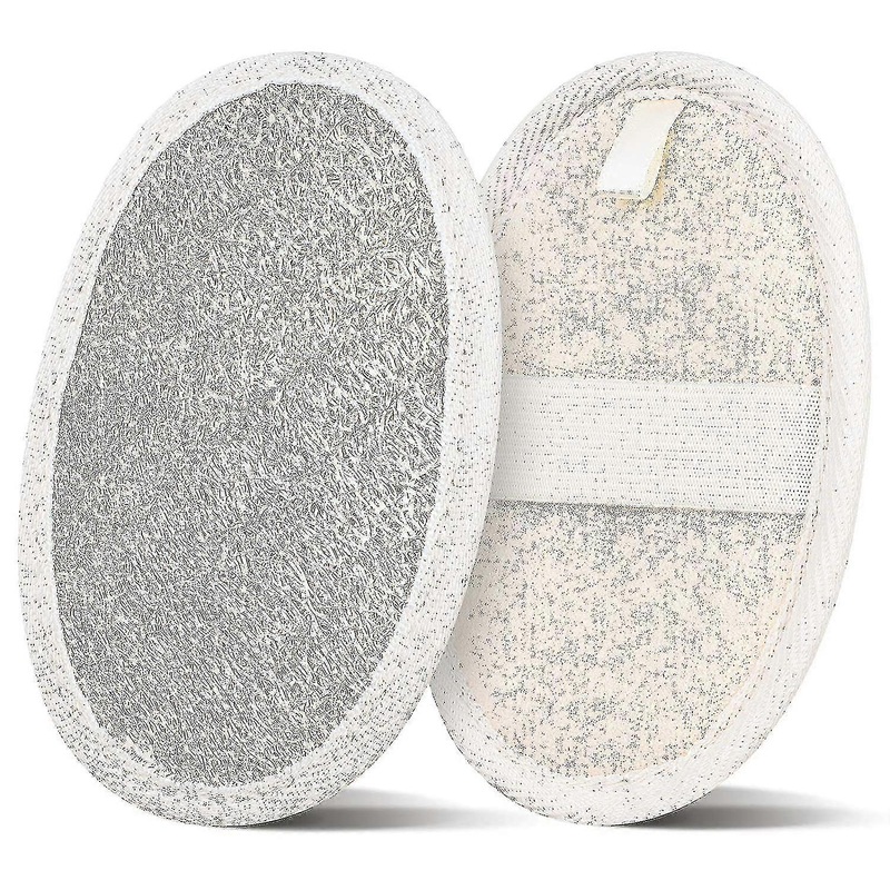 2 Pack Loofah Sponge Pads, 100% Natural Luffa And Terry Cloth Exfoliating Loofah