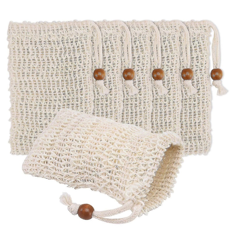 6 Pack Soap Bag Natural Soap Pouch Soap Exfoliating Bag Soap Saver (with Beads)