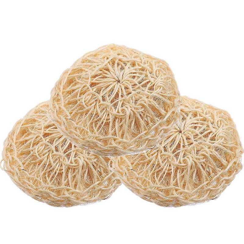 Sisal Shower Scrubber Body Exfoliator for Bathing Supplies Khaki Durable Material for Body Scrubbing 3Pcs