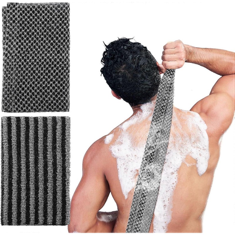 2 Pack Exfoliating Washcloth Towel – Body Scrubber Exfoliator, Loofah Sponge, Korean & Japanse & African Net Sponge Rag,50% Offer