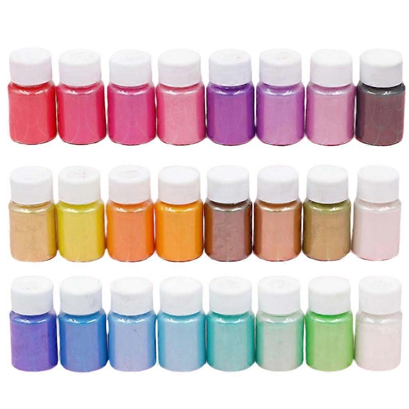 24 Bottle Mica Powder Pigments Soap Dye for Soap Coloring Soap Making Colorants Set Skin Safe for DIY Soap Candle Making  Multi