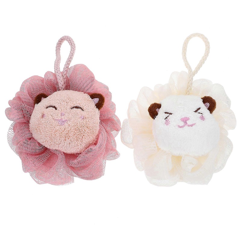 2pcs Bath Shower Loofahs Body Wash Sponge Cartoon Exfoliating Shower Sponges for Adults