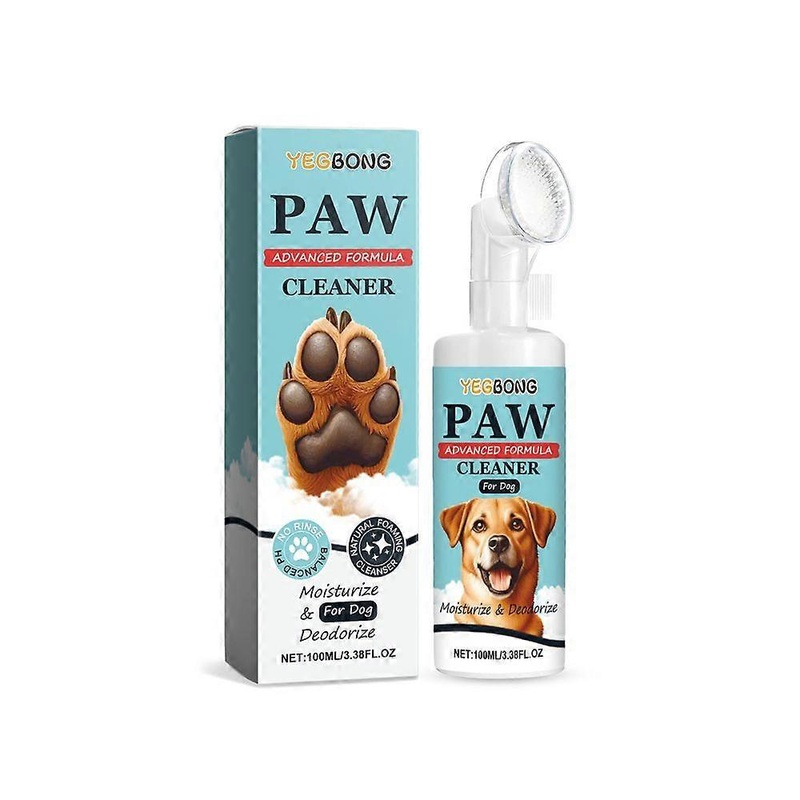 100ml Pets Foot Cleansing Foam No Rinse Foot Washing Waterless Paw Cleanser No Scrubbing Foot Cleaning Dogs Rinse-Free Paws Clean