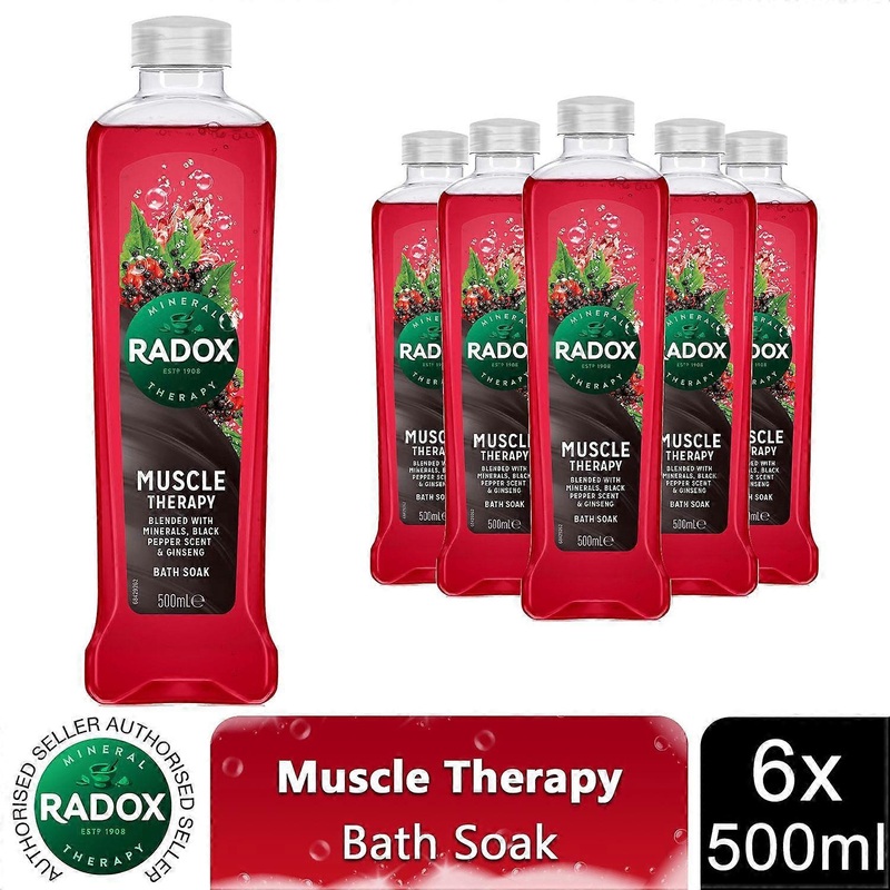 Radox 100% Nature Inspired Fragrances Bath Soak, Muscle Therapy, 6 Pack, 500ml