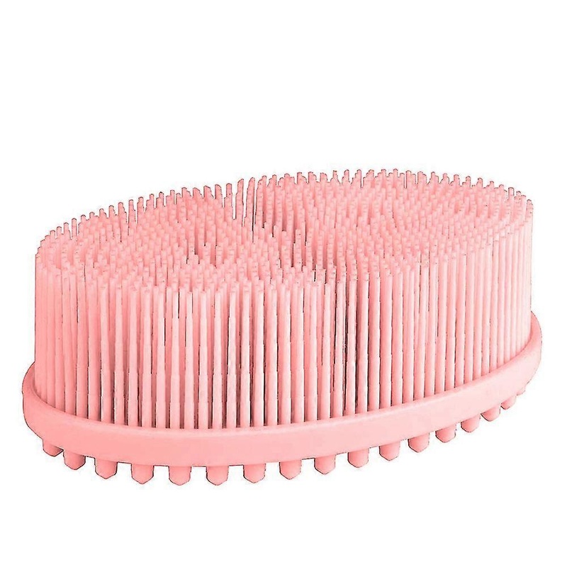 Wet and dry brush compatible silicone bath body brush (Pink)