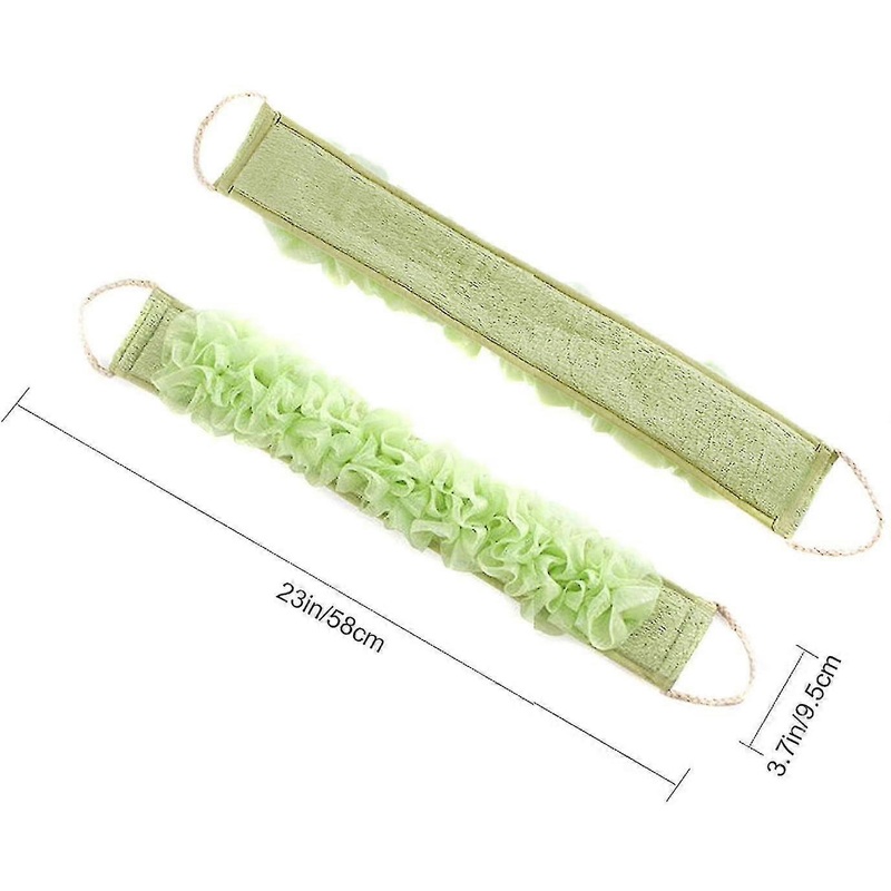 With Loofah Body Mesh Back Scrub Bath Massage Sponge With Cord Handle For Shower
