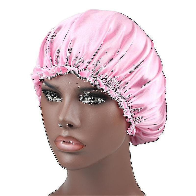 1 Piece Satin Bonnet Hair Caps Double Layer Adjust Sleep Night Cap Head Cover Hat For Curly Springy Hair Styling Accessories