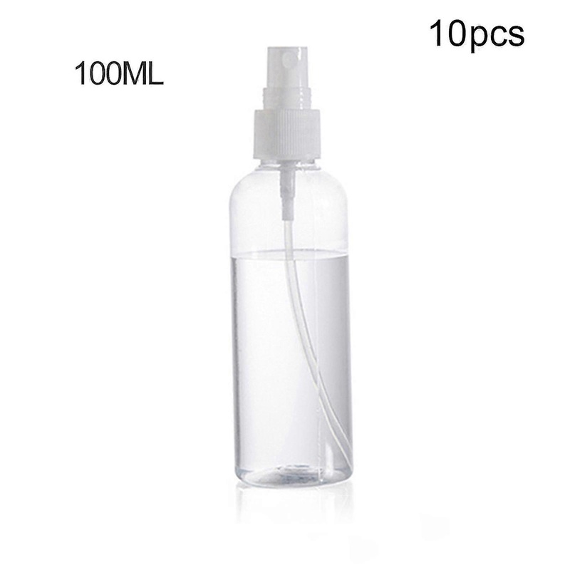 10pcs 30/50/100ml Plastic Clear Empty Refillable Makeup Water Mist Spray Bottle