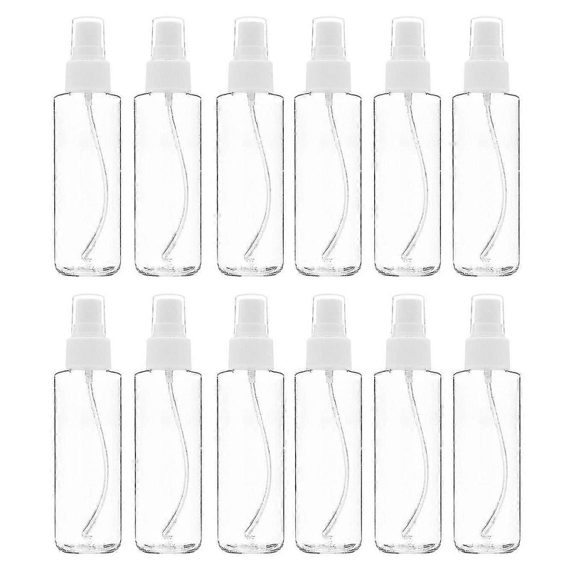 12 Pack Fine Clear Spray Bottles 120 Ml (4 ) With Pump Spray Cap, Reusable And Refillable Small Emp
