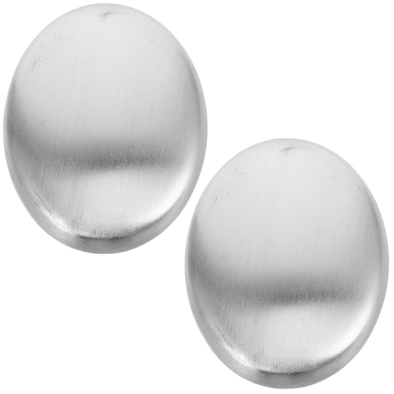 2pcs Stainless Steel Soap Bar Reusable Metal Soap Odor Absorber Soap Steel Bar Soap Oval Steel Soap Home Stainless Steel Odor Removing Bar