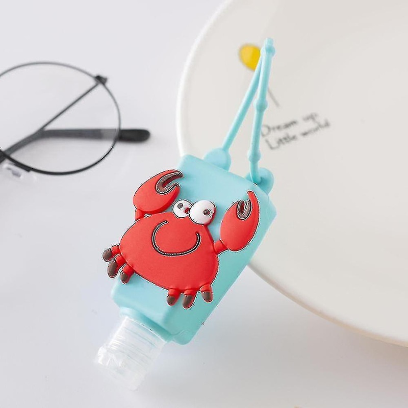 30ML Cute Colourful Ocean Food Silicone Mini Hand Sanitizer Holder Travel Portable Gel Holder Hangable Liquid Dispenser Containe
