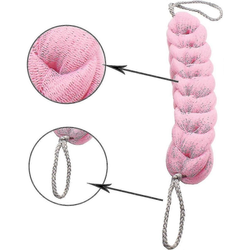 3pcs Loofah Sponge Soft Fine Mesh Shower Flower Long Color Sponge For Bath