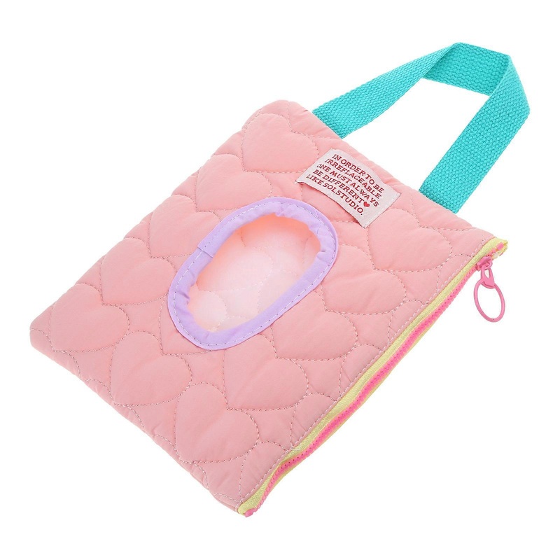 Portable Wipes Dispenser Refillable Wipe Holder for Indoor Outdoor Reusable Travel Wet Wipe Container Baby Wipe Pouch  Pink