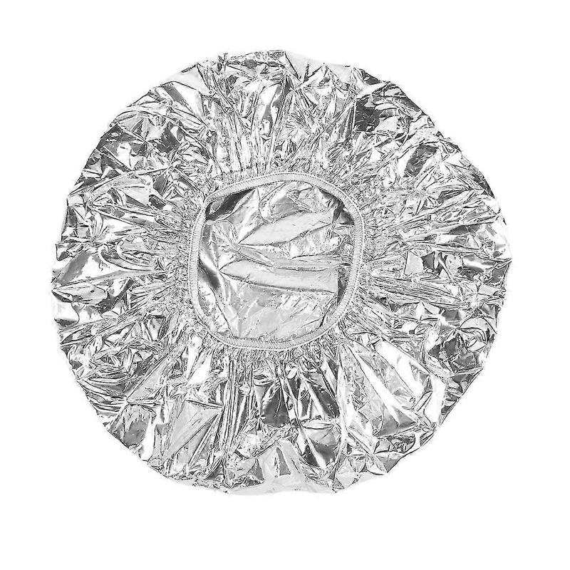 Women’s Heat-Resistant Aluminum Foil Shower Cap with Elastic Band for Hair Protection in Bathroom