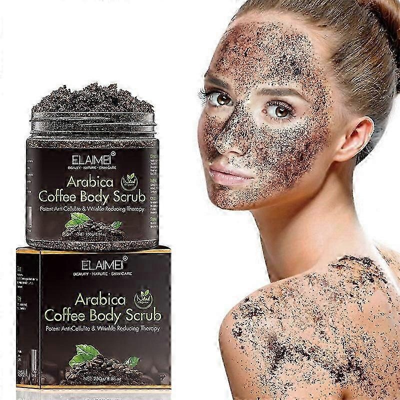 100% Pure Arabica Coffee Body Scrub, All Natural Exfoliating Body Scrub for Skin Care, Body Scrub Exfoliator Deep Moisturizing and Cleansing Women & M