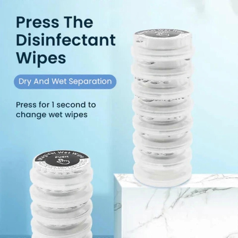 50pc Compressed Hand Towels, 300ml Disposable Wet Wipes for Travel & Camping, Face & Hand Cleaning