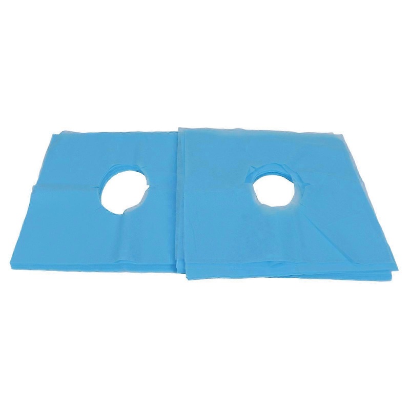 100Pcs Blue Disposable Headrest Cover with Hole Design for Beauty Salons – Good Water Absorption and Breathable