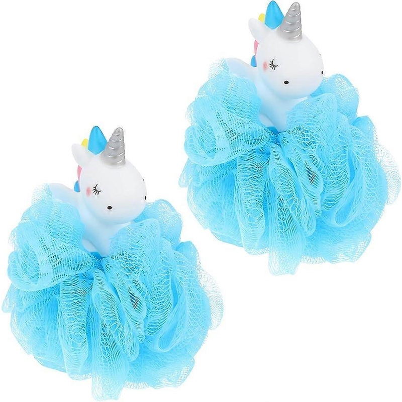 Unicorn Shower Sponge 2 Pieces Kids Shower Sponge Pouf Exfoliating Bath Sponge