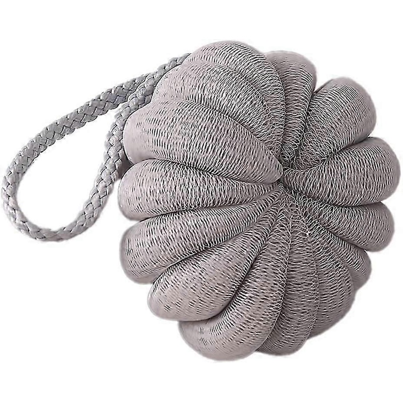1 Pack Exfoliating Bath Sponge, Bath Ball, Bath Flower, Massage Sponge, Loofah Sponge (Gray)