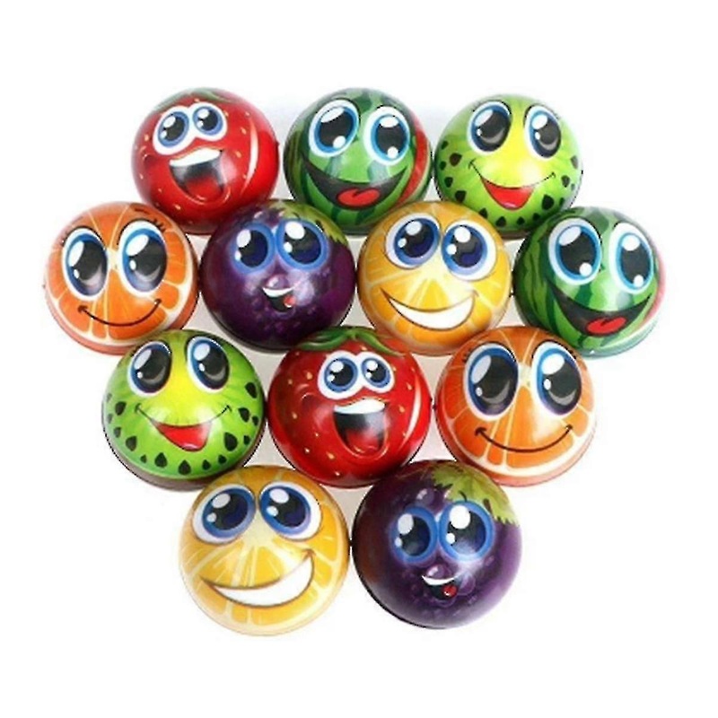 12pcs 6.3cm Sponge Orange Grimace Face Stress Relief Squeeze Balls for Kids