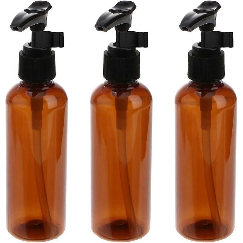 3pcs 100ml 3.5oz Empty Refillable Plastic Pump Dispenser Bottles Jars Container for Conditioner Body Wash Hair Gel Liquid Hand
