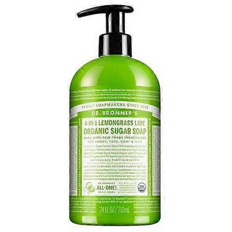 Organic Sugar Soap Lemongrass Lime, 710 Ml by Dr.Bronner’s
