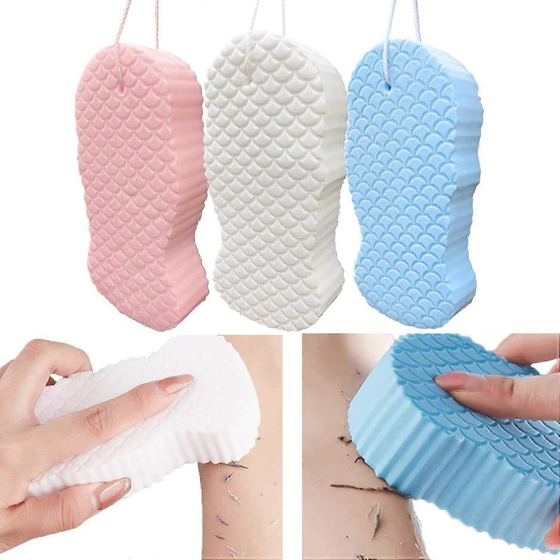 Ultra Soft Bath Body Shower Sponge, 3 Pieces Peeling Bath Sponge Exfoliating Bath