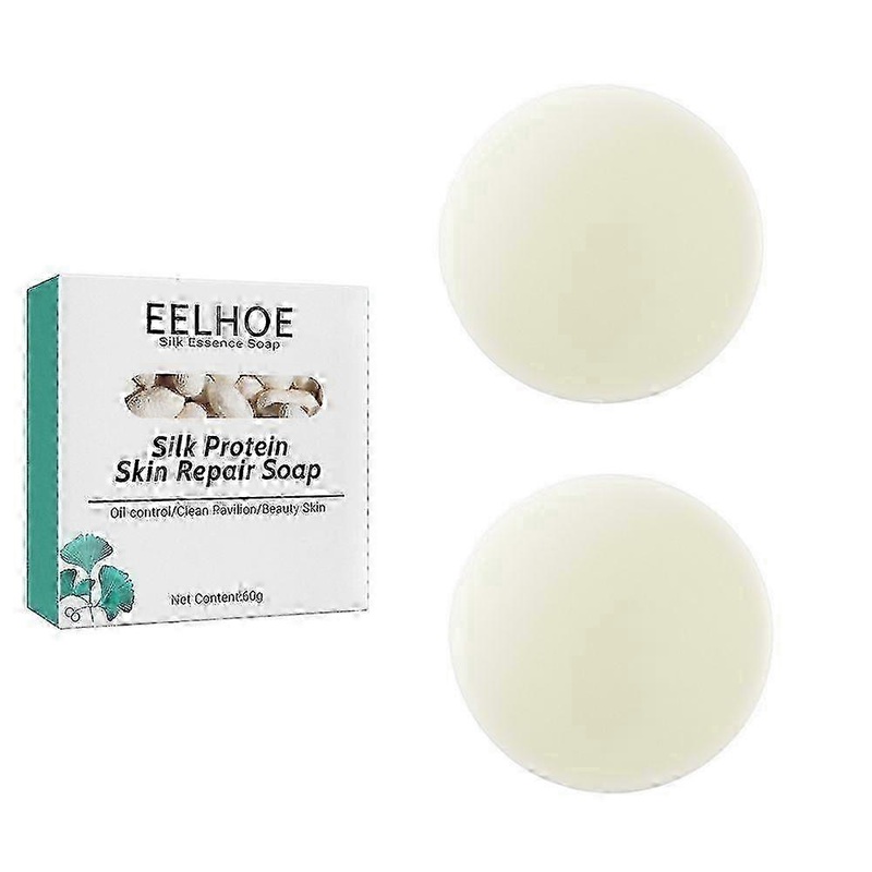 2pcs Goat Milk Silk Soap acne removing and skin cleansing Soap Bar Silk Protein Skin Repair Moisturizings Mite removal