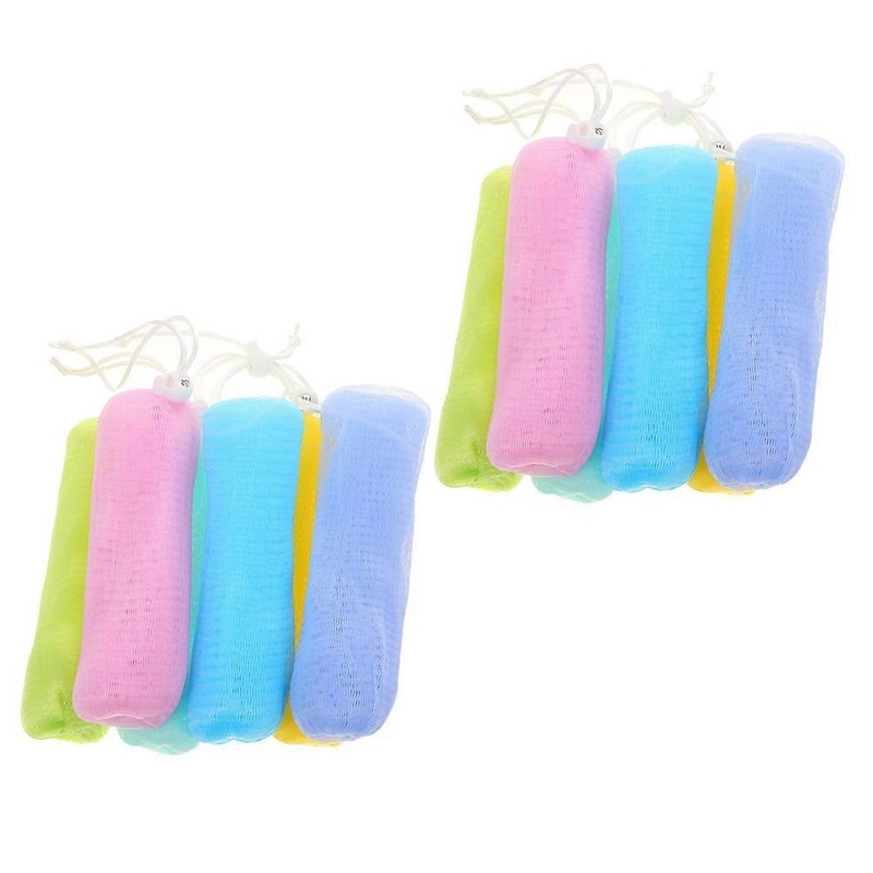 Bubble Net Soap Bag Soap Foaming Bag General Users Assorted Color 14.5x5cm 12Pcs