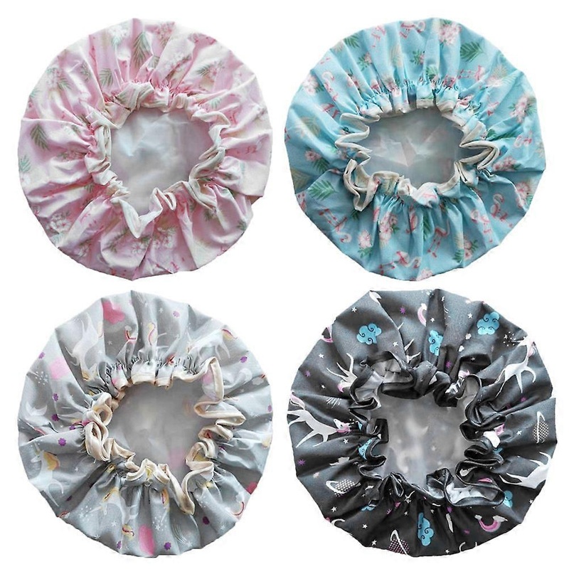 Women Shower Cap Reusable Shower Caps for Bathing 8Pcs Multi Color