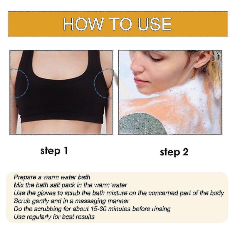Lymphatic Bath Salt Body Improves Lymphatic Swelling And Dispels Cold And Dampness Bath Salt 30g*3pcs+gloves