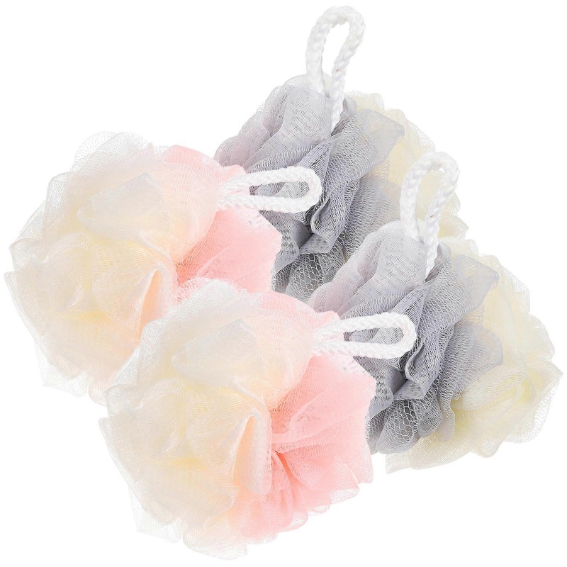 Shower Sponge Bath Ball for Bath Accessories Assorted Color Fabric for Cleaning 4Pcs