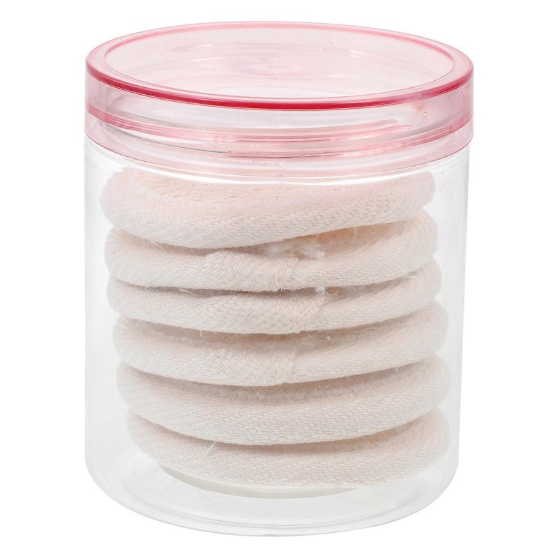 Yellow Facial Cleaning Puff for Makeup Removal and Skin Cleansing with Comfortable Grip Synthetic Material 3.5 Inches
