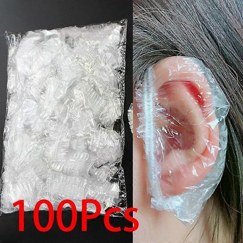 100Pcs Disposable Hair Dye Earmuff Waterproof Ear Cover Baking Oil Wash Shower Bathing Barber Hairdressing Cleaning Accessories