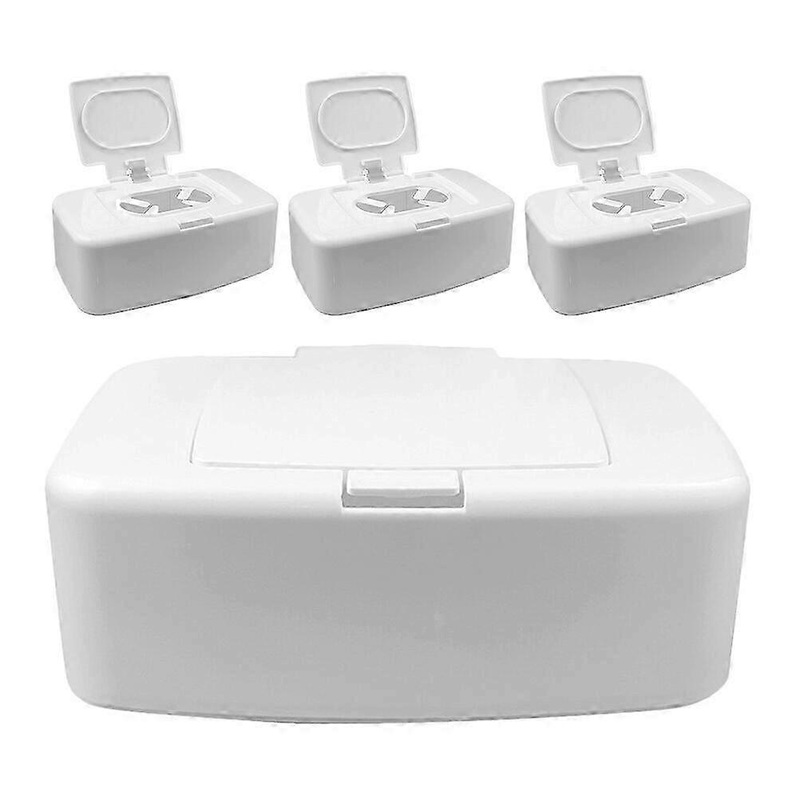 4pcs Portable Wipes Dispenser Refillable Holder Keeps Wipes Fresh Case