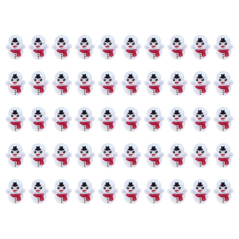 50PCS Christmas Snowman Tumbler Dolls  Novelty White Capsule Toys, Holiday Gift Set
