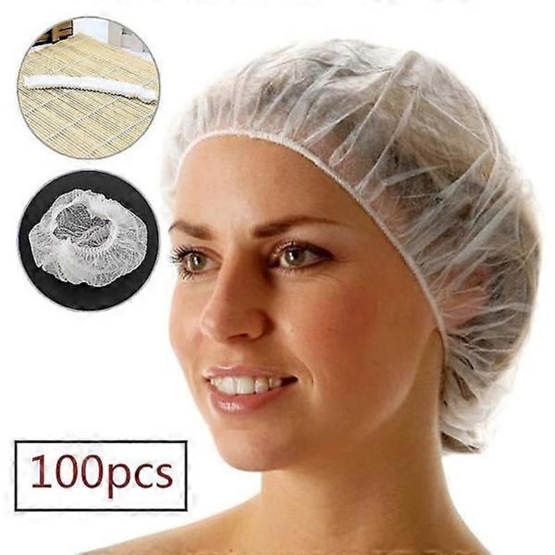 100 pcs/pack Disposable Shower Caps Cap Non-woven Shower Caps Disposable Bath Elastic Shower Cap Bath Caps