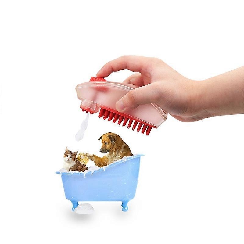 2 In 1 Function Shower Gel Dog Massage Bath Brush Silicone Pet Bath Brush, Random Color Delivery Silicone Massage Bath Brush